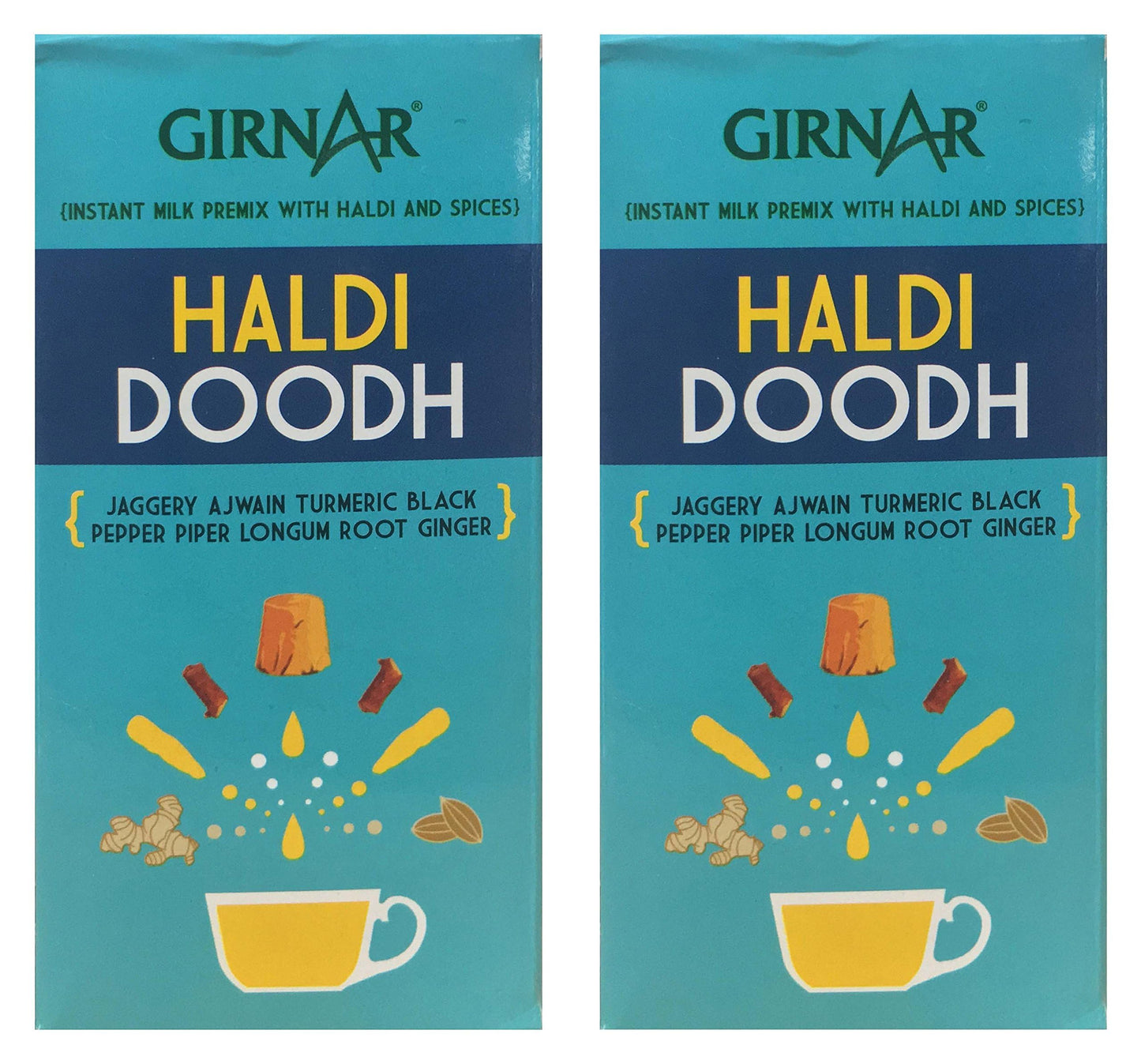 Girnar Instant Premix Haldi Doodh, 180 Grams (Combo of 2)