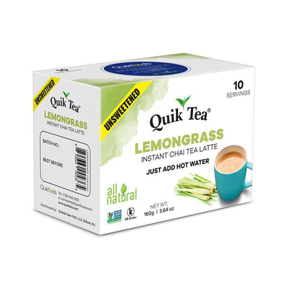 QuikTea 4 Flavors Unsweetened Variety Pack, Cardamom/Masala/Ginger/Lemongrass, 40 Oz