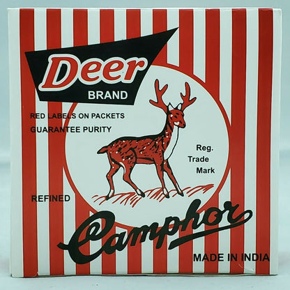 Deer Camphor 64 Tablets - Refined Natural Odor Eliminator, Aromatherapy, Incense and Puja. Alcanfor