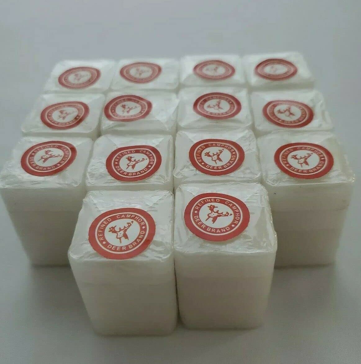 Deer Camphor 64 Tablets - Refined Natural Odor Eliminator, Aromatherapy, Incense and Puja. Alcanfor