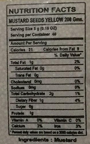 Swad Mustard Seeds Yellow 7 Oz - Food / Masala / Dal