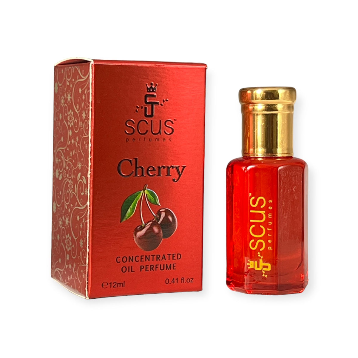 Cherry Fragrance for Men & Women Floral Fruity Concentrated Perfume oil Long Lasting Fragrance Non-Alcoholic (Parfum 12ml with Velvet Pouch)