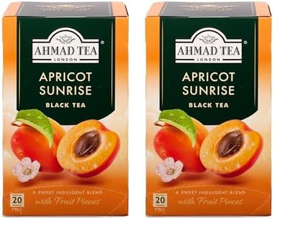 Ahmad Tea Apricot Sunrise, Tea Bags, 20-Count Boxes (Pack of 2)
