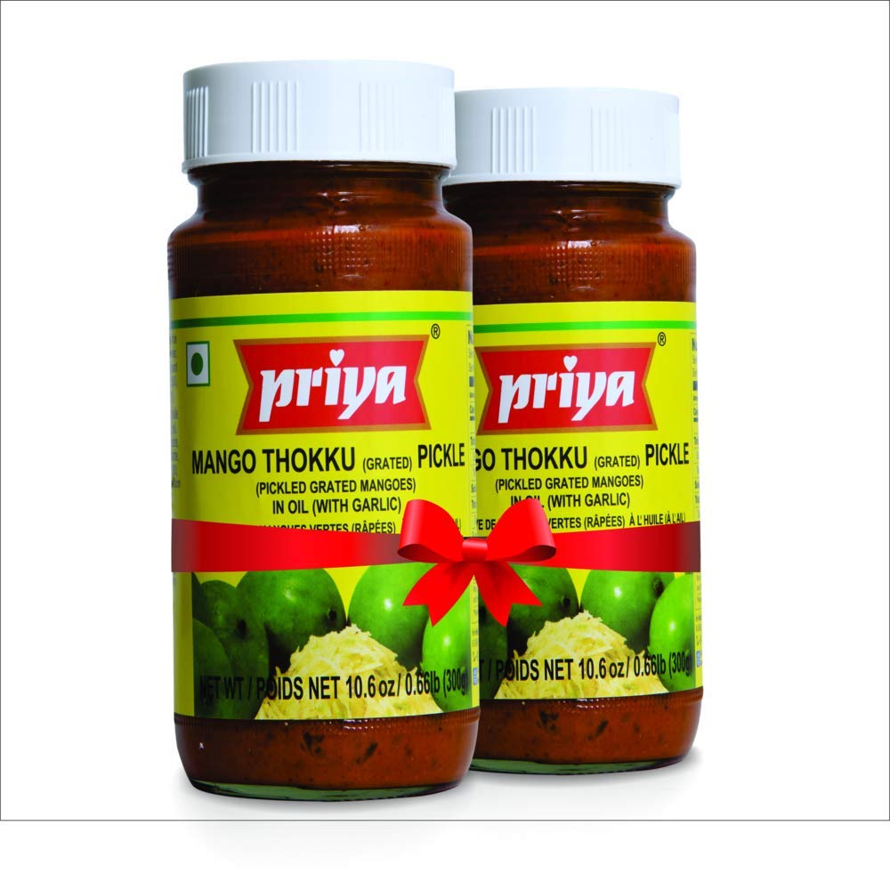 Priya Pickle Twin Pack - Mango Thokku w/Garlic (Shredded Mango)(2 x 300 gms)