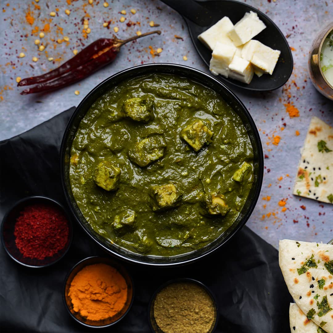 Ashoka Ready to Heat Meals 1932, Vegetarian Spinach Cheese Curry, All-Natural Portable Meals, Authentic Palak Paneer, Travel Friendly Indian Meals, Great for Picnics, No Preservatives, Pack of 1