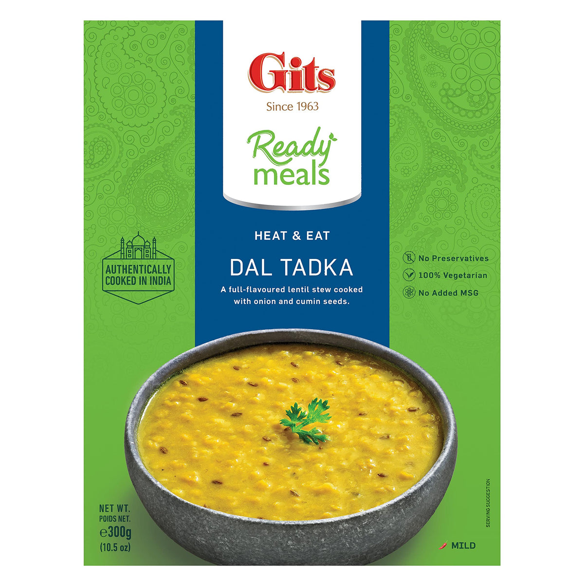 Gits Ready to Eat Dal Tadka, 1800g (Pack of 6 X 300g Each)