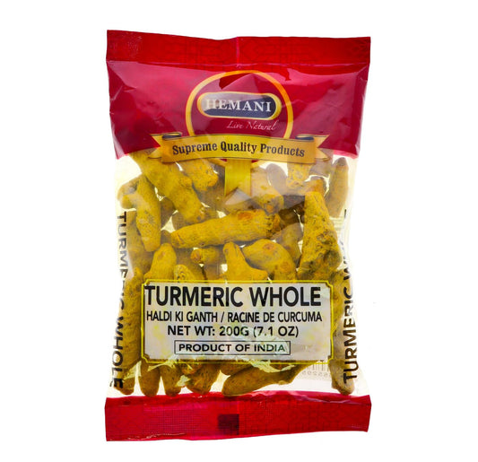 HEMANI Whole Turmeric Root (Curcumin) 7.1 OZ (200g) - Product of India