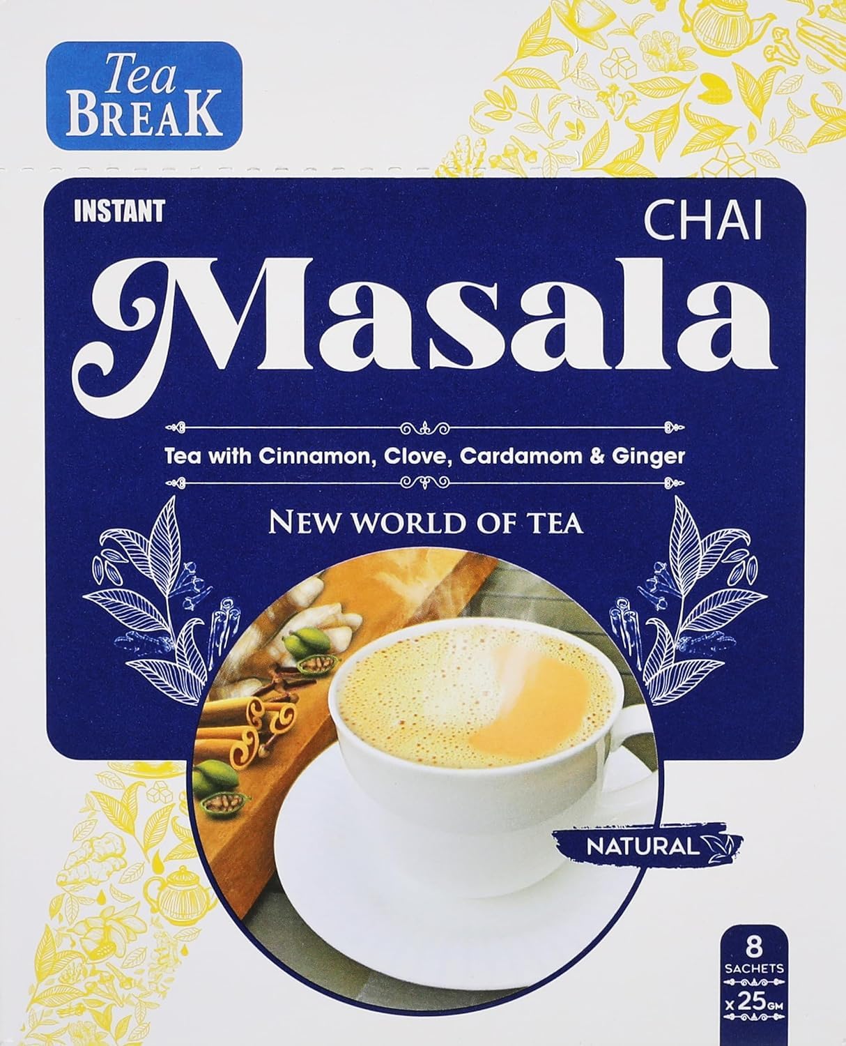 Tea Break Instant Tea with Milk, Cardamom, Clove, Cinnamon & Ginger Chai Masala