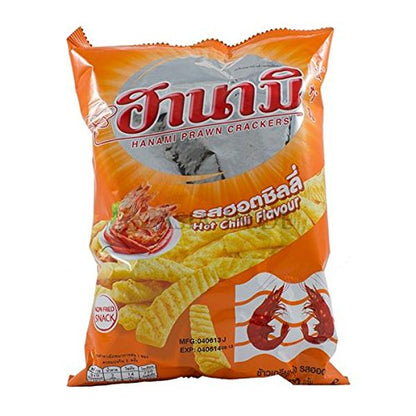 Hanami Prawn Crackers Hot Chilli Flavour 62g.