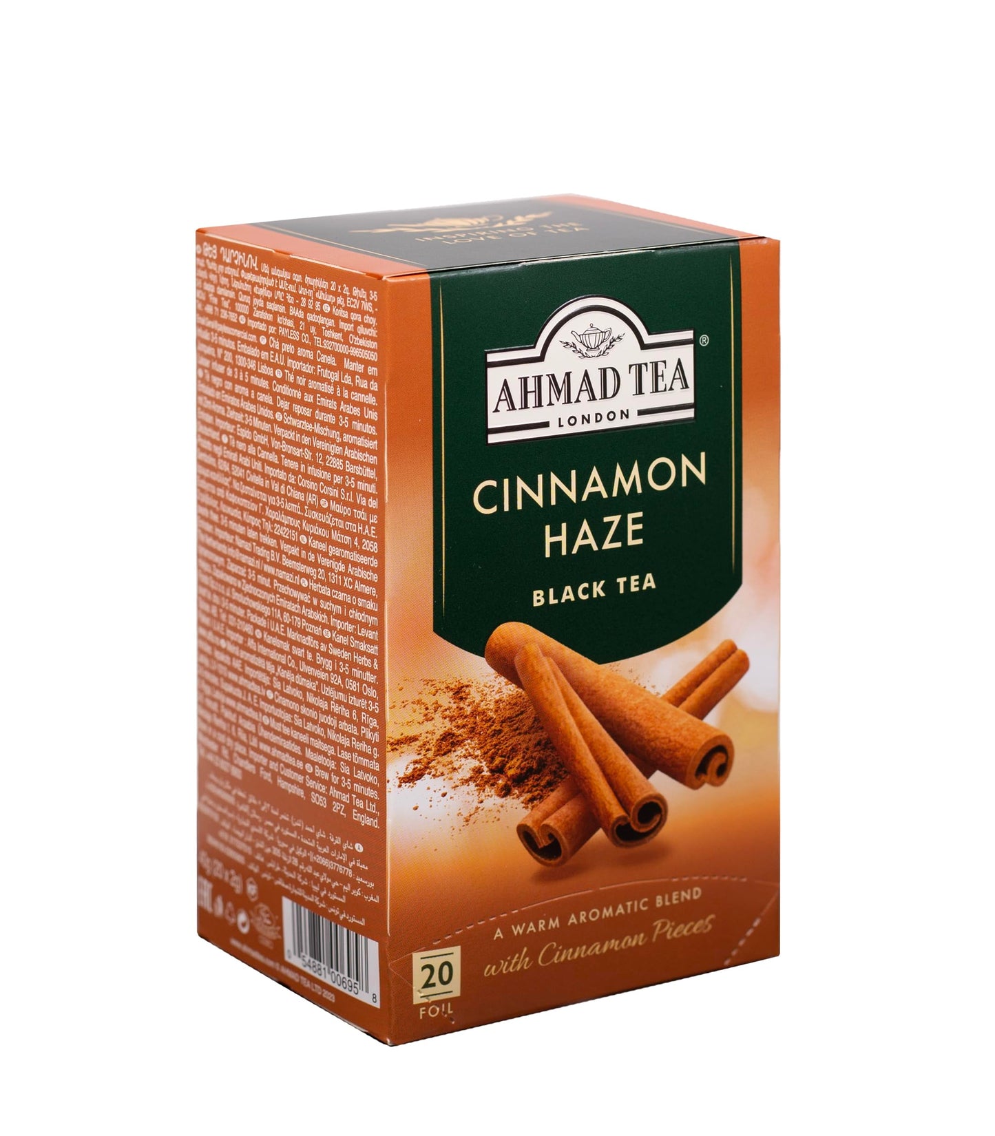 Ahmad Tea Black Tea, Cinnamon Haze Teabags, 20 ct (Pack of 6) - Caffeinated & Sugar-Free