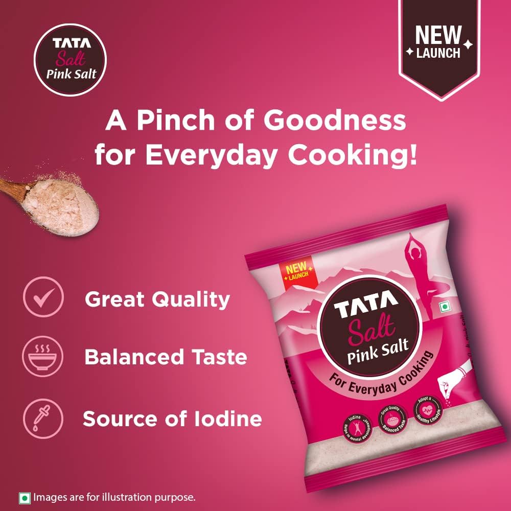 Tata Salt Pink Salt | With 100% Natural Sendha Salt | Rock Salt for Everyday Cooking | Iodized Rock Salt | 1kg