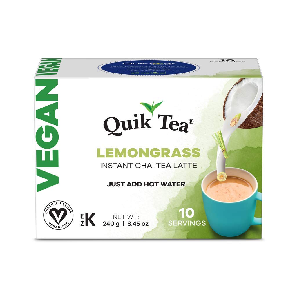 QuikTea Vegan Lemongrass Chai Tea Latte - 40 Count - Indian Tea