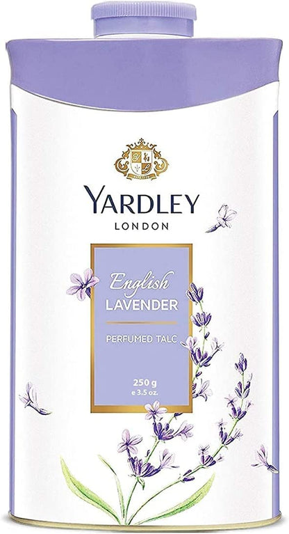 Yardley London Fresh Floral Fragrance Locked in a Fine & Silky Perfumed Talcum Powder (Yardley London English Lavender, Pack of 2 250Gram) - Skin Care