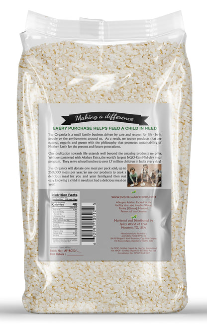 Jiva Organic Idli Rice 10 Pound Bag - Non-GMO, USDA Organic, Vegan, Perfect for Idli & Dosa - Short Grain Parboiled Rice