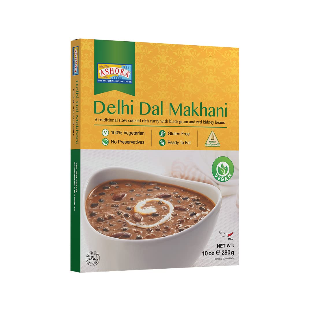 Ashoka Ready to Eat Since 1932, All-Natural, Black Gram & Kidney Beans, Great for the Outdoors, Heat & Serve Travel Friendly Box, Plant-Based, Gluten-Free & with No Preservatives, Vegan Pack of 10