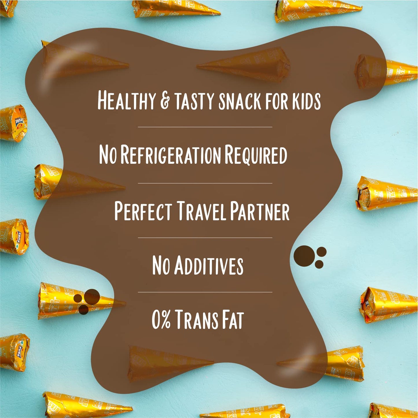 Pure Temptation Chocoblast Gold Hazelnut Chocolate Cone Bites- Chocolate Filled Waffle Cone Tips- Delicious Ice Cream Cone Ends Candy For Snacks & Dessert- Pack Of 1 (10 Individually Wrapped Pieces)