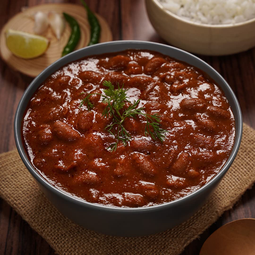 Ashoka Authentic Indian Meals 1932, Vegan Red Kidney Beans, All-Natural Microwaveable Entrees, Shahi Rajma, Travel Friendly Box, Gluten-Free & with No Preservatives, Pack of 1