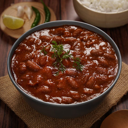 Ashoka Authentic Indian Meals 1932, Vegan Red Kidney Beans, All-Natural Microwaveable Entrees, Shahi Rajma, Travel Friendly Box, Gluten-Free & with No Preservatives, Pack of 1