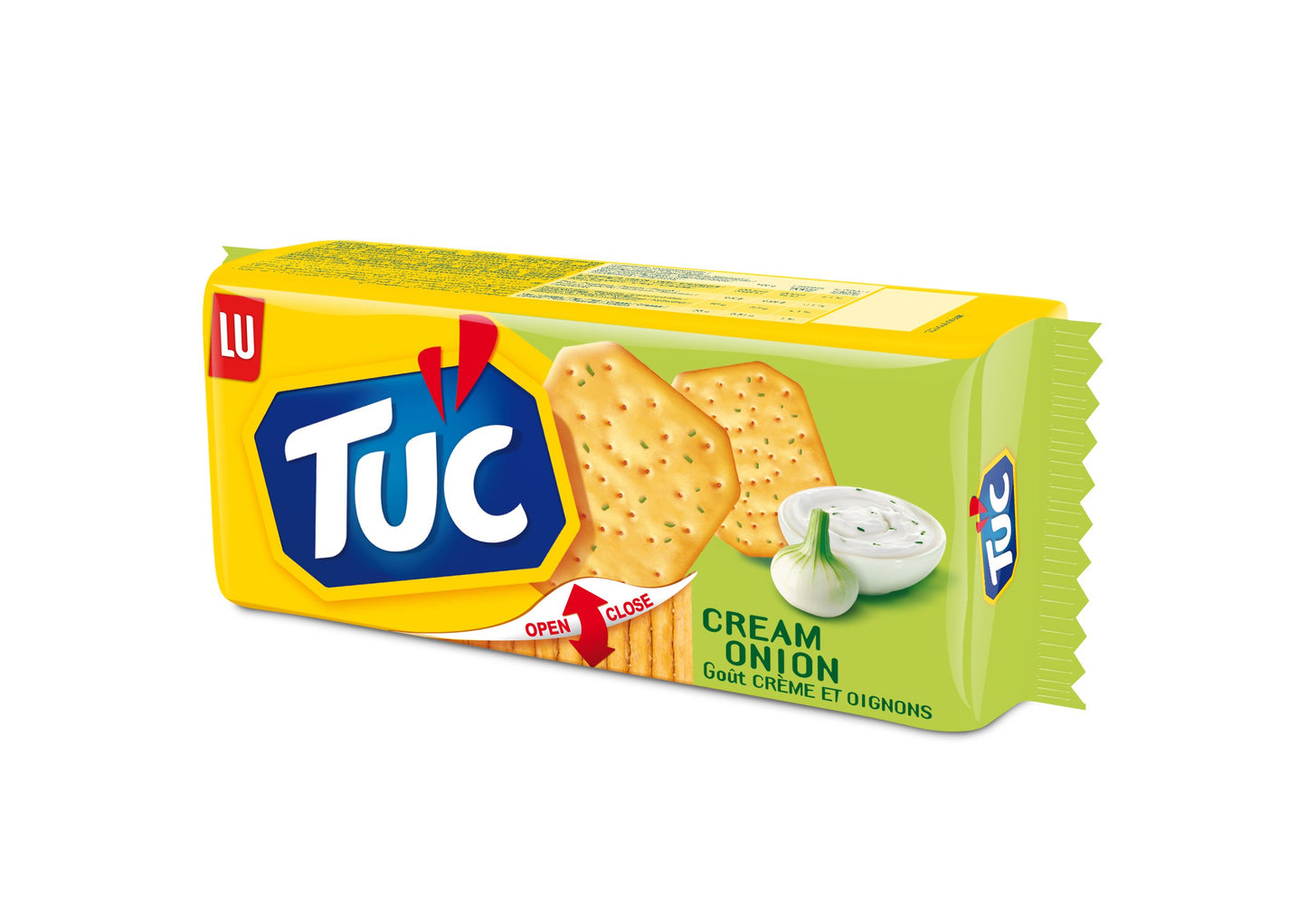 TUC Crackers | TUC Biscuits | Crispy Salted Crackers with Sour Cream & Onion Flavor | LU Cookies | 3.52 Ounce Total Weight