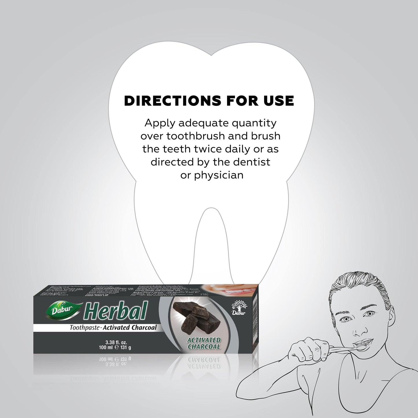 Dabur Herbal Activated Charcoal Toothpaste 100ml