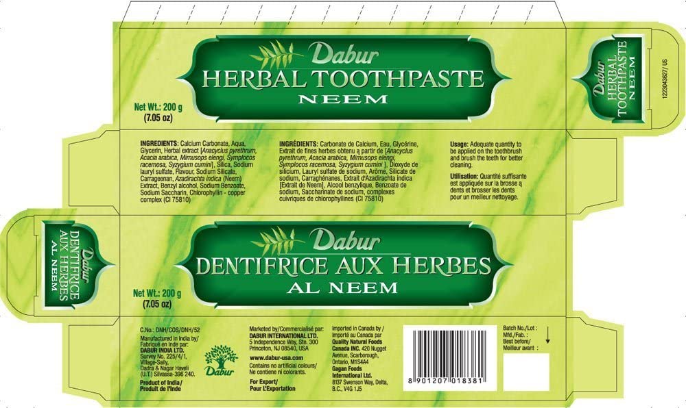 Dabur Herbal Neem Toothpaste 200gm
