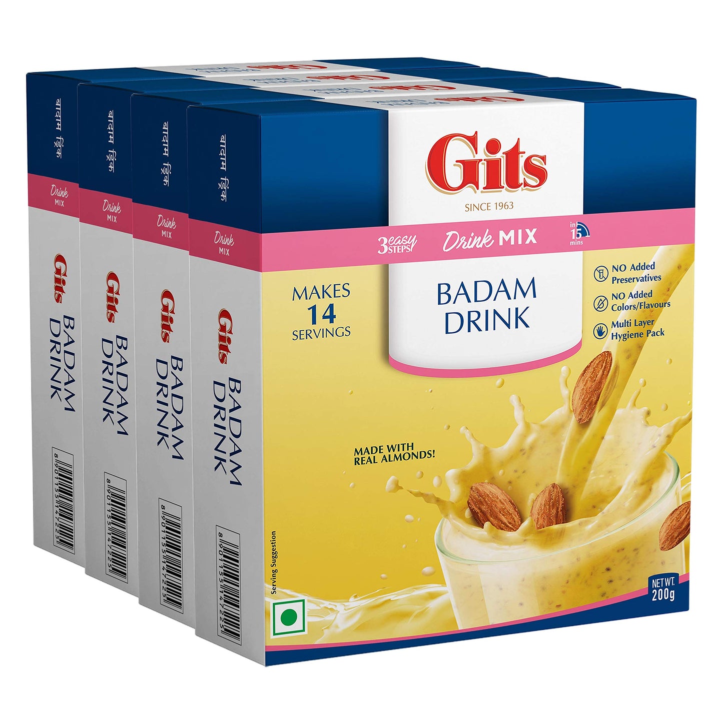 Gits Badam Drink Mix, 200g (Pack of 3)