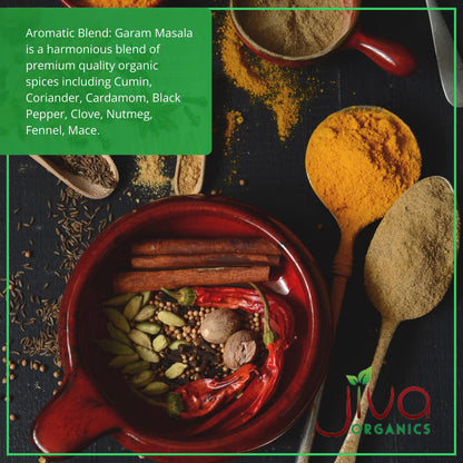 Jiva Organics Organic Garam Masala Powder 7 Ounce - NON-GMO, Salt Free, Premium Indian Spice Blend
