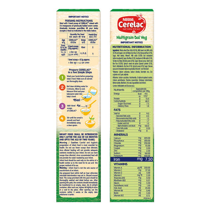Nestle Cerelac- Multigrain Dal Veg 300 gms - Baby Products