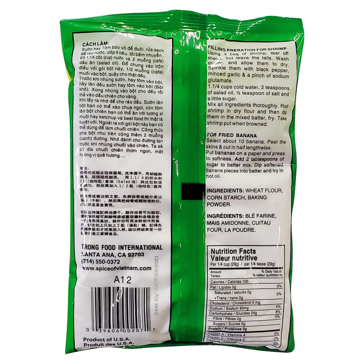Kim Tu Thap Pyramide Bot Chien Tom & Chuoi - Tempura Batter Mix (6 Pack, Total of 72oz)