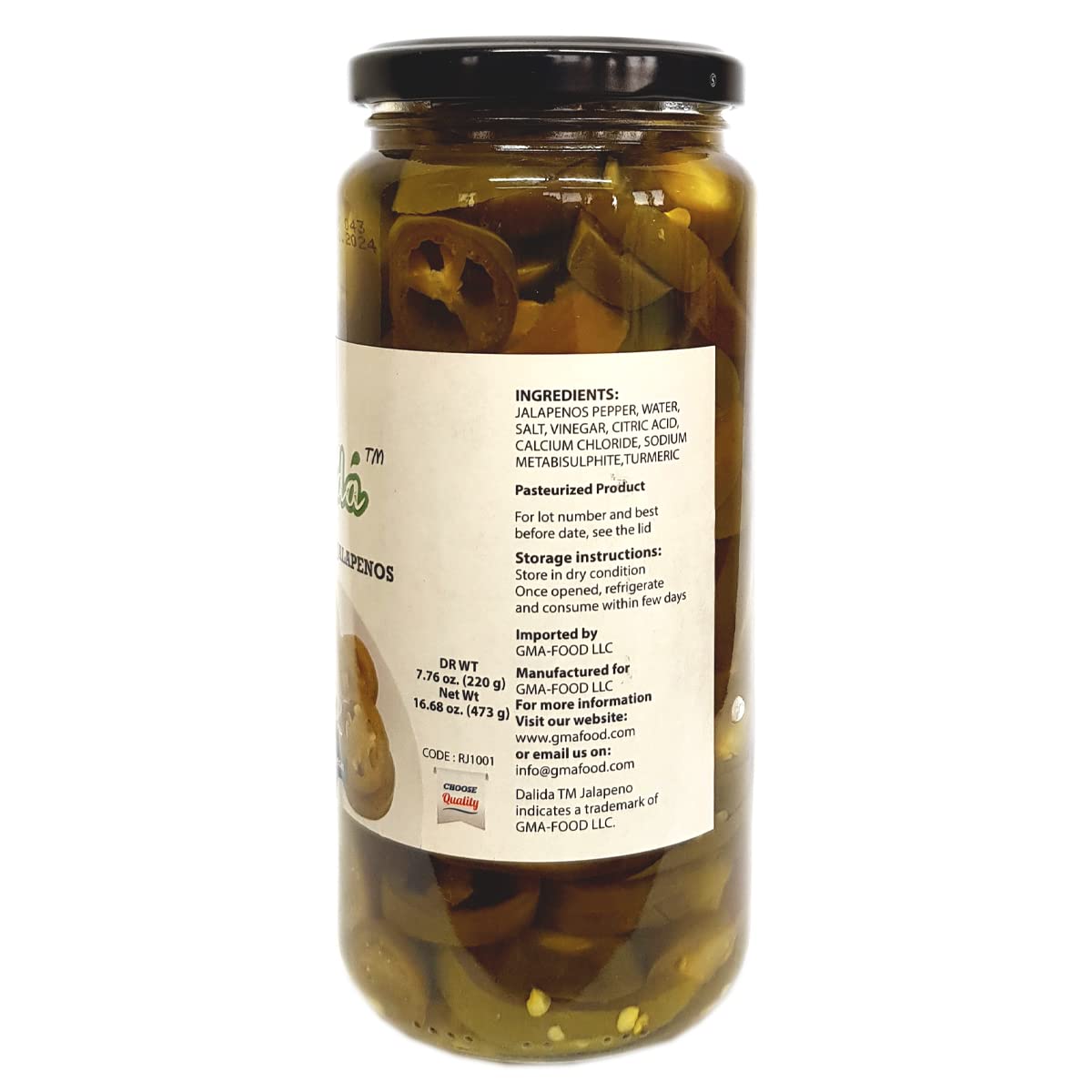 Dalida - Nacho Sliced Jalapenos, 16.6 Oz (Pack of 2)
