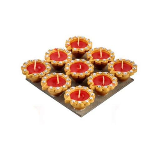 Flower Wax Diya 9pc 1.75inch #286