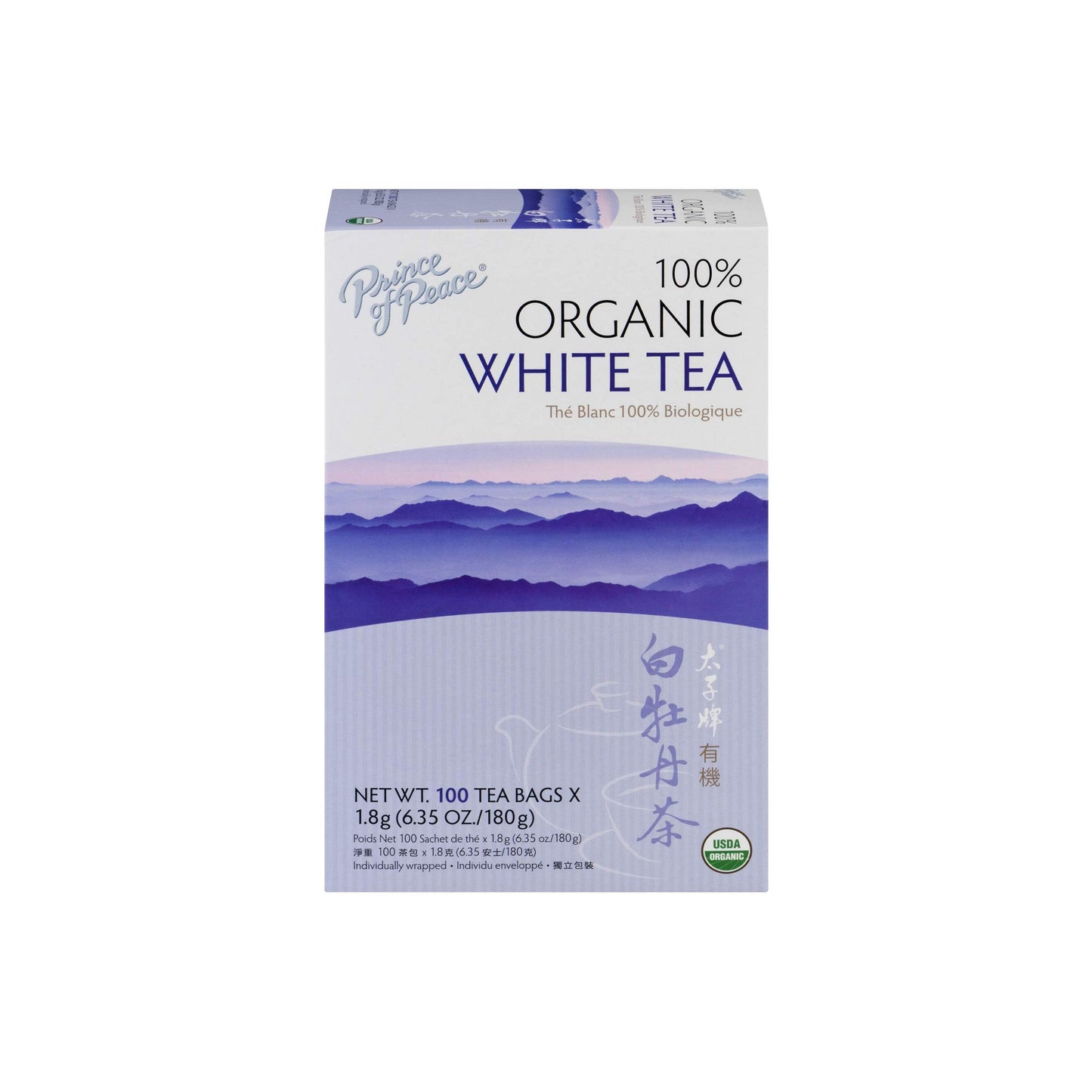 Prince of Peace Organic Premium White Tea 100 tea bags (Pack of 3)