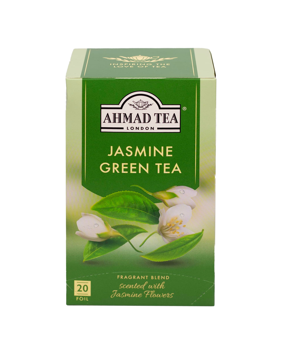 Ahmad Tea Green Tea, Jasmine Romance Teabags, 20 ct (Pack of 6) - Caffeinated & Sugar-Free