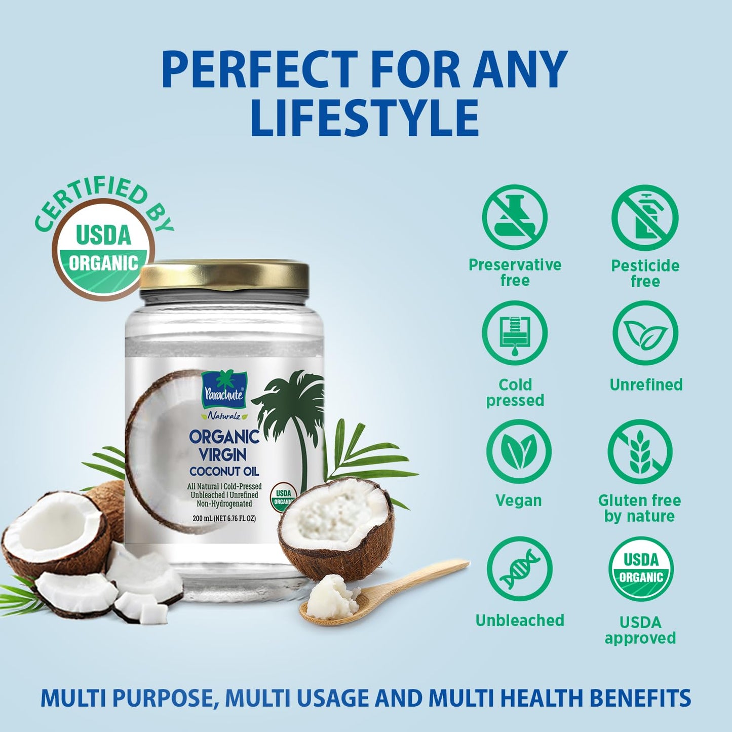 Patachute Organic Virgin Coconut Oil 200 ml - Food / Masala / Dal