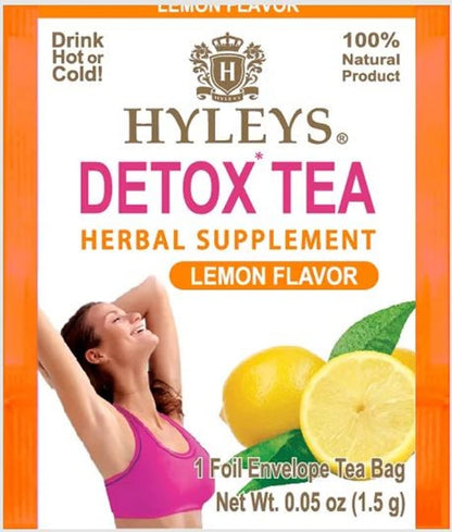 Hyleys Detox Tea for Cleanse - Black Tea with Lemon - 25 Tea Bags (1 Pack)