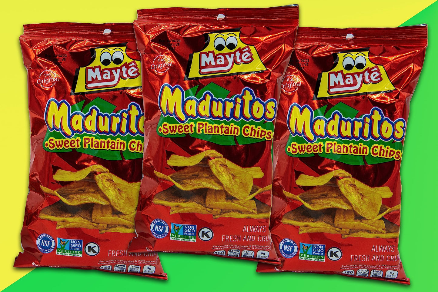 Sweet Plantain Chips Mayte / Maduritos Dulcesitos Mayte 3.3oz - 3 Pack - Despensa Colombiana Value Pack