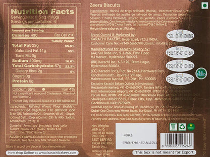 Karachi's Zeera (cumin) biscuits 400 gms - Biscuits & Cookies