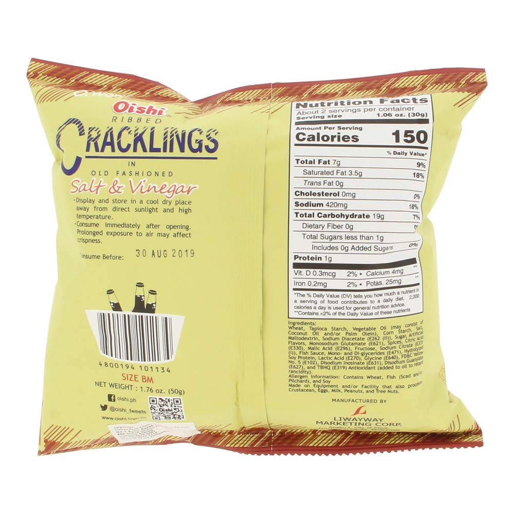 Oishi Cracklings Salt & Vinegar Beer Match (50g)