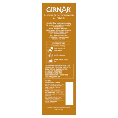 Girnar Instant Chai (Tea) Premix With Ginger 10 Sachet Pack.