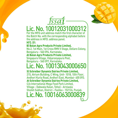 B Natural Mango Juice 1L, (Pack of 2)
