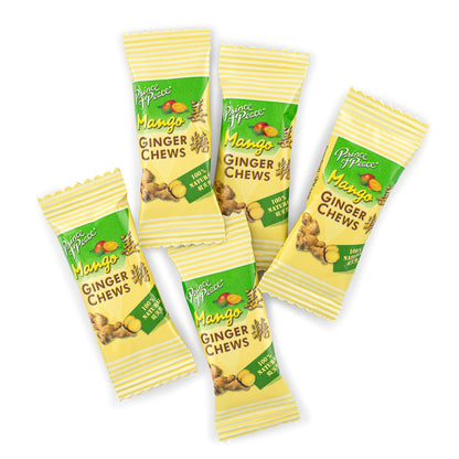Prince of Peace Ginger Chews With Mango, 4 oz. Candied Ginger Mango Candy Mango Ginger Chews Natural Candy Ginger Candy