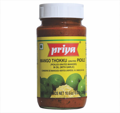Priya Pickle Twin Pack - Mango Thokku w/Garlic (Shredded Mango)(2 x 300 gms)