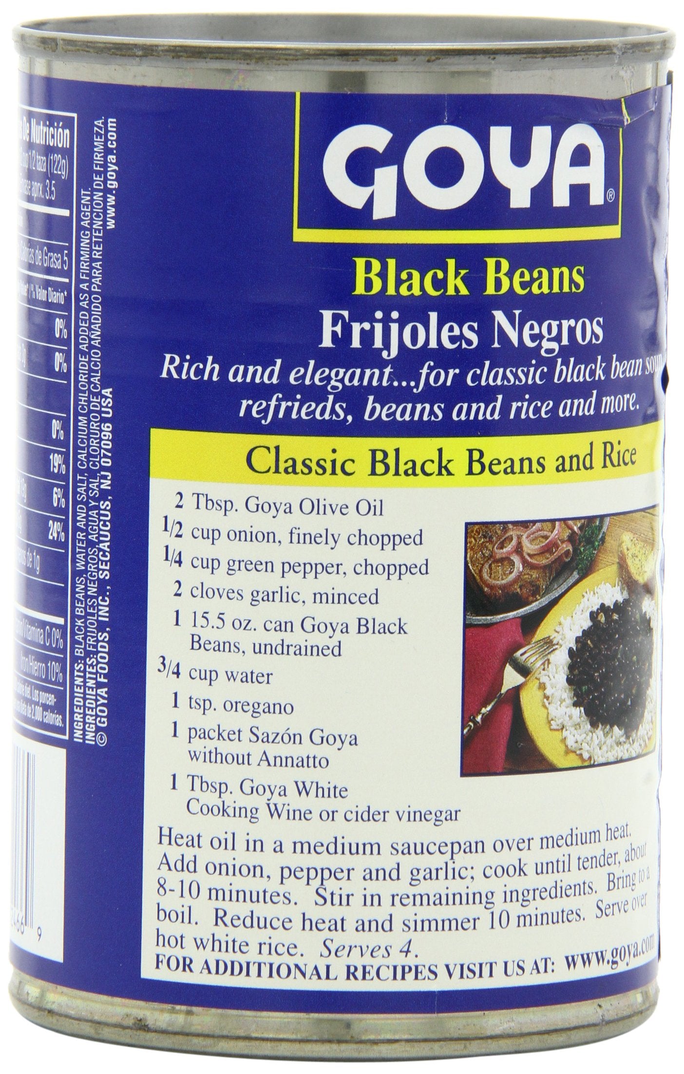 Goya Black Beans - Frijoles Negros 15.5 Oz Pack of 6