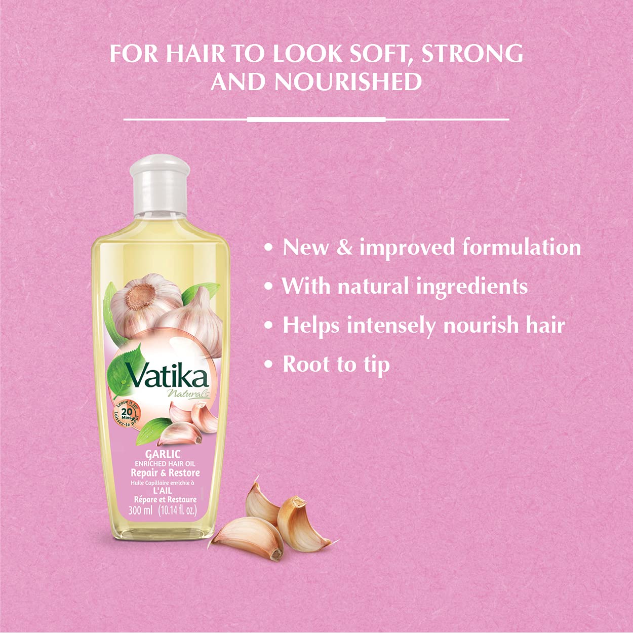 Vatika Naturals Garlic Enriched Hair Oil 300 ml - Indian Hair Products