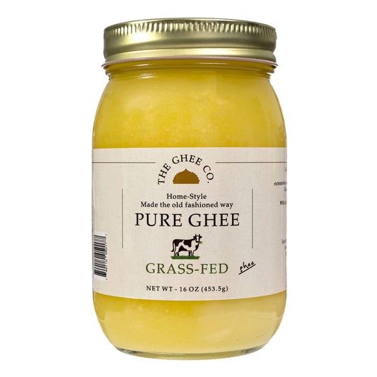 The Ghee Co., Grass Fed Ghee , 16 Fl oz , Made with Grade AA butter, Lactose and Casein free, Paleo and Keto friendly, glass jar