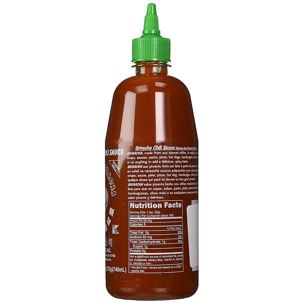 Z. Emma Sriracha Hot Chili Sauce Bottle from Huy Fong 28oz, Pack of 1