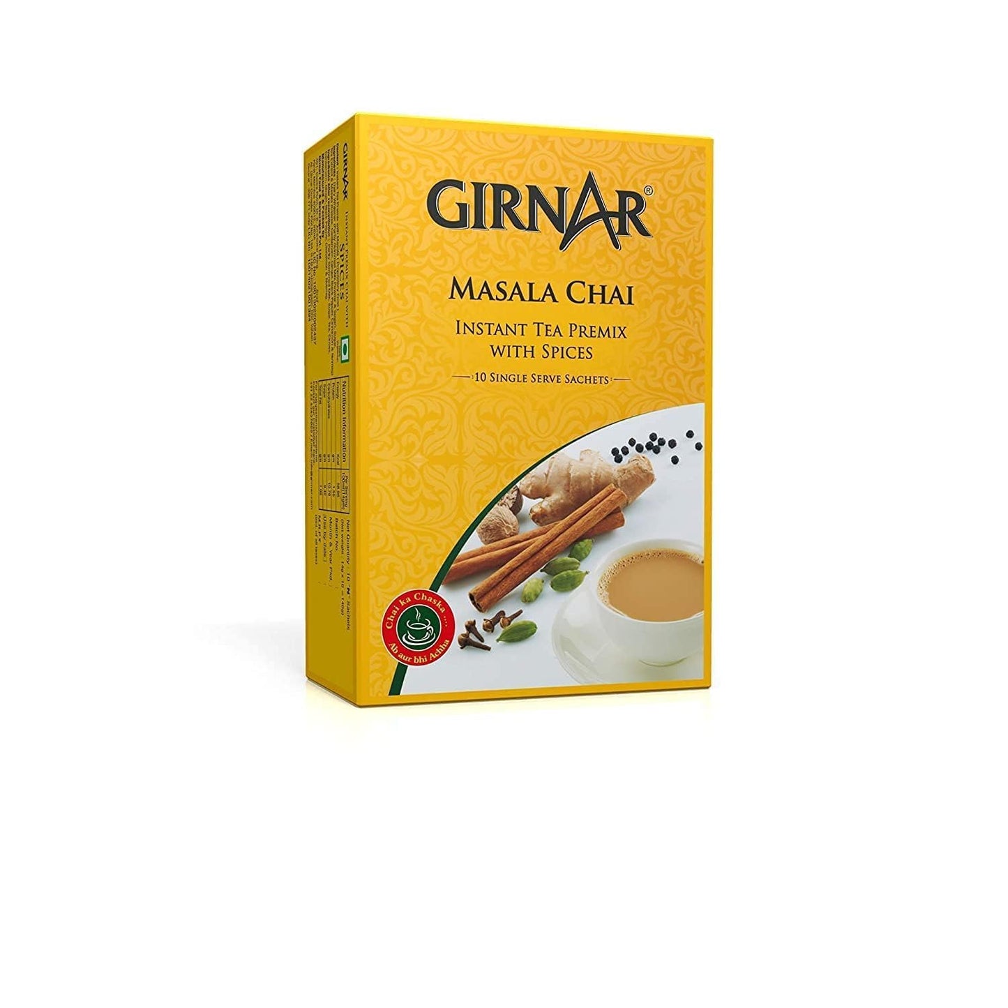 Girnar Instant Chai (Tea) Premix With Masala, 10 Sachet Pack.