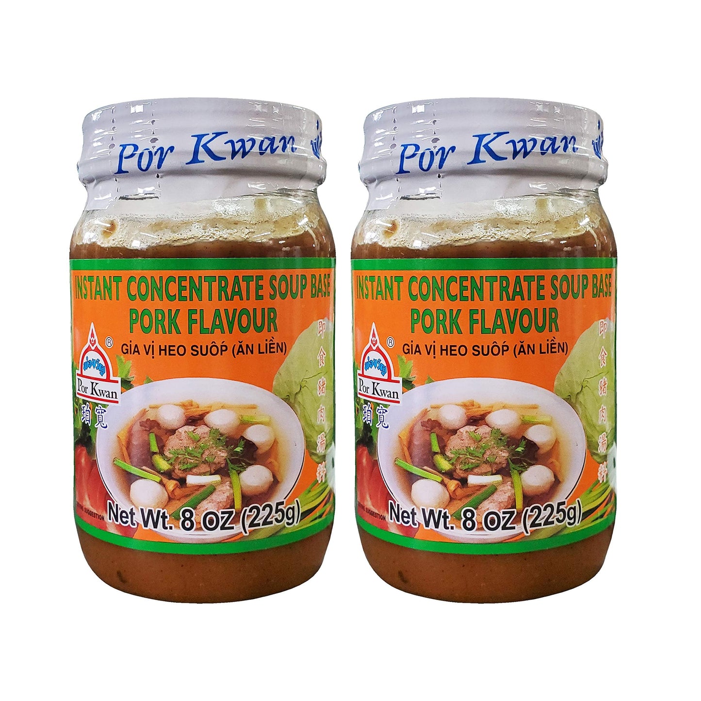 Por Kwan Instant Concentrate Pork Soup Base (2 Pack, Total of 16oz)