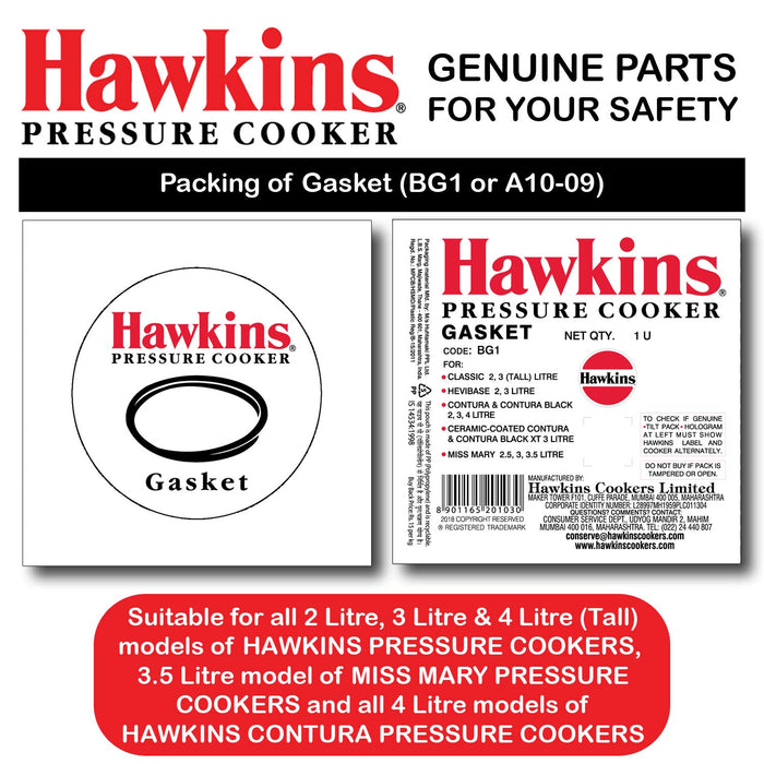 Hawkins A10-09 Gasket Sealing Ring for Pressure Cookers, 2 to 4-Liter