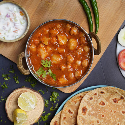 Ashoka Microwavable Meals 1932, Vegan Chickpeas & Potatoes, All-Natural, Heat & Serve Meals, Aloo Choley, Real Indian Cuisine, Travel Friendly Meals, Gluten-Free & with No Preservatives, Pack of 10